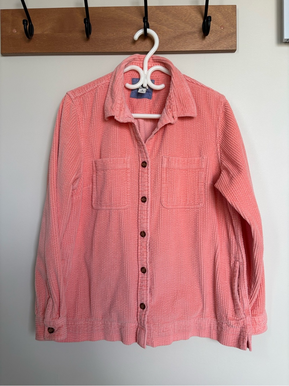 L.L.Bean Pink Corduroy Shacket Shirt Jacket Medium Vintage Style